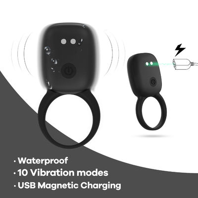 Couple Play Vibrating Cock Ring , Rechargeable Penis Cock Ring With 10 Modes