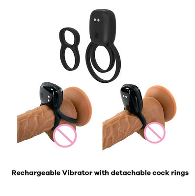Rechargeable Multiple Function Silicone Penis Ring Adult Sex Toys For Couples