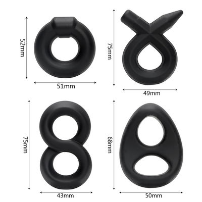 OEM Silicone Male Enhancement Rings Black