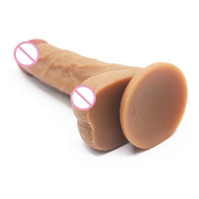 Elastic Artificial Silicone Suction Cup Dilldo For Girl Masturbation