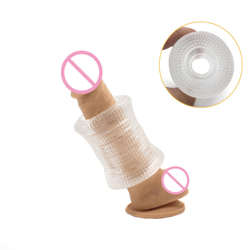 Safety TPR Silicone Male Stroker Clear Vibrating Penis Stroker